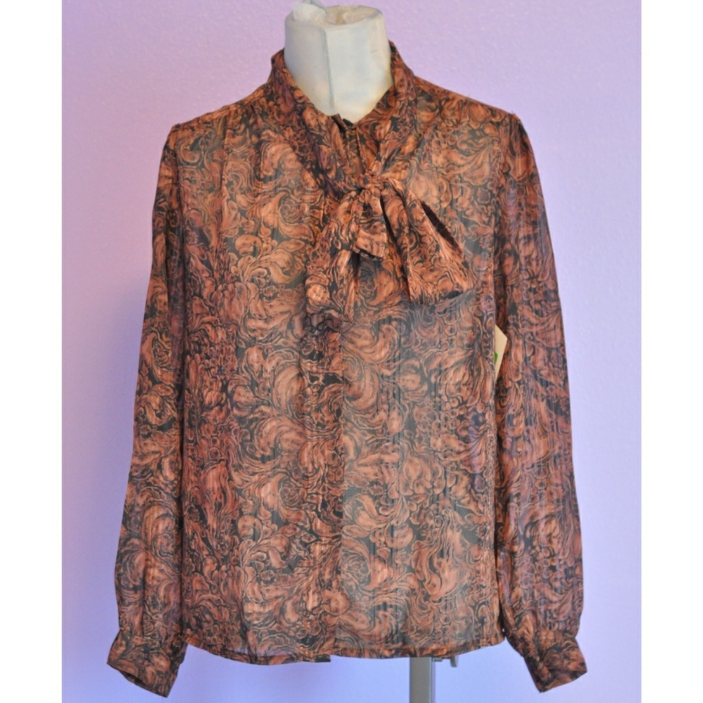 Sheer Pussy Bow Blouse